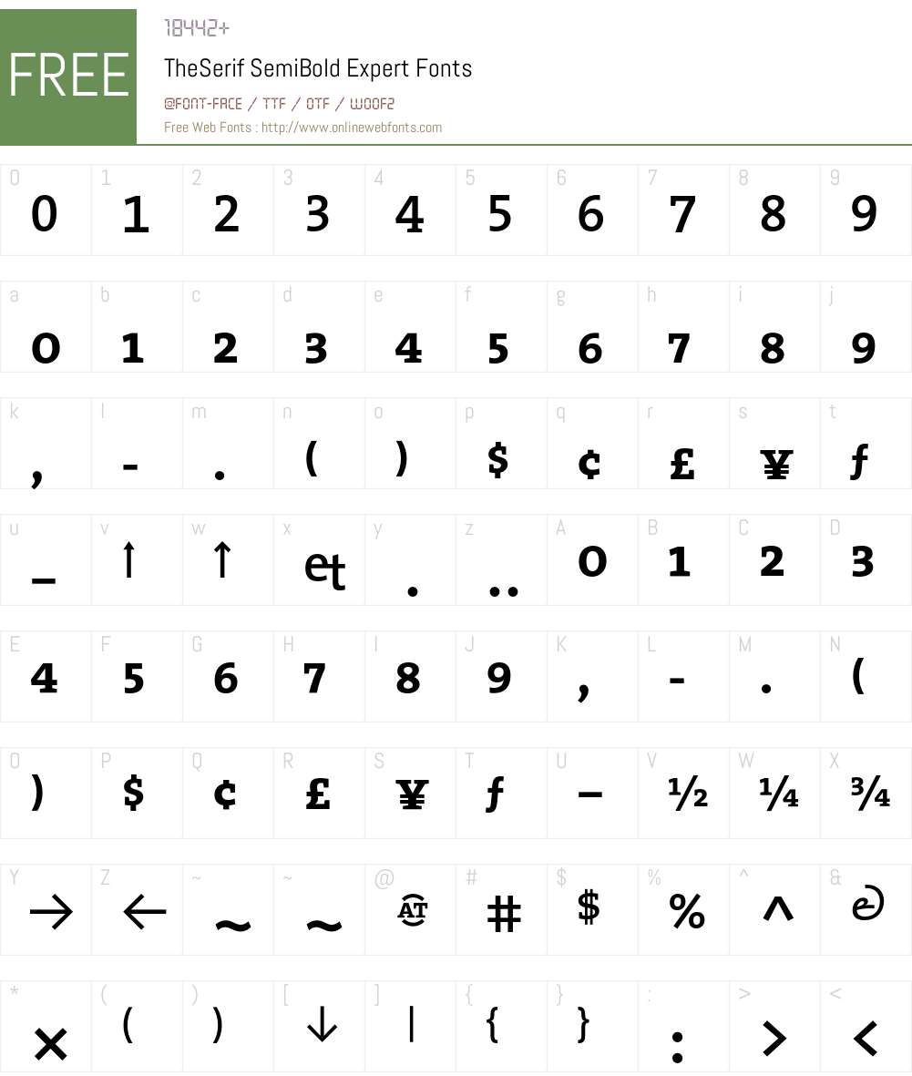 The Serif Semi Bold- Font Screenshots