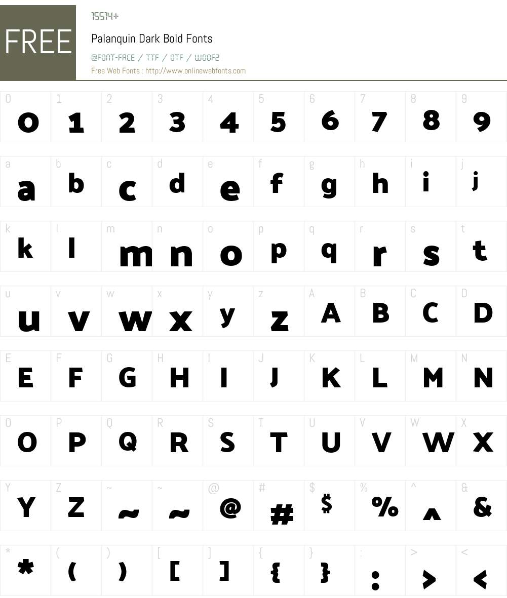 Palanquin Dark Font Screenshots