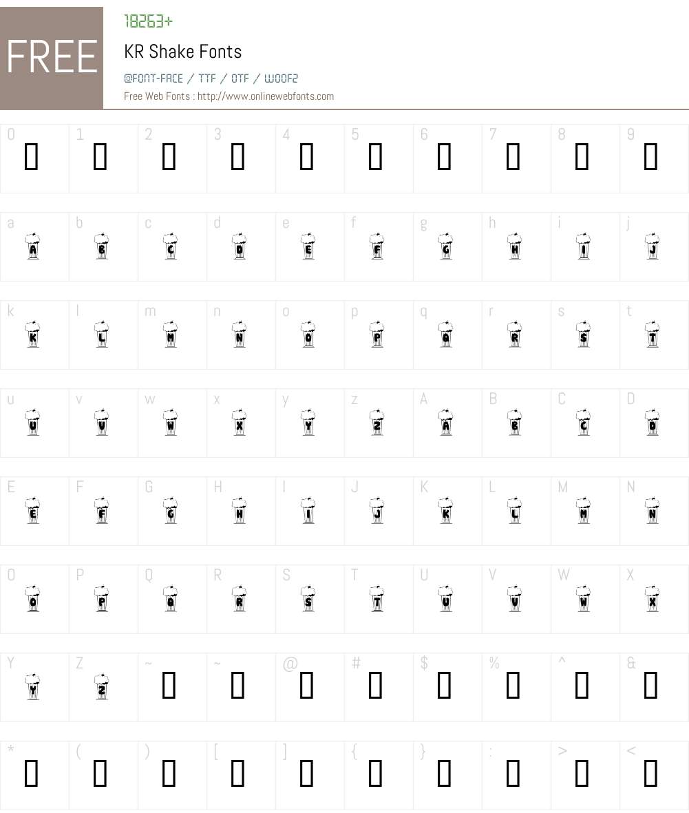 KR Shake Font Screenshots