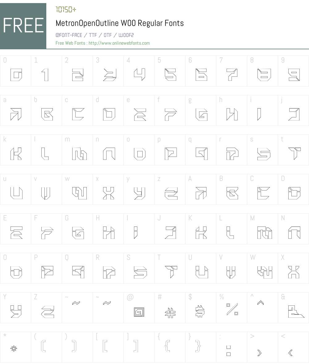 MetronOpenOutline Font Screenshots
