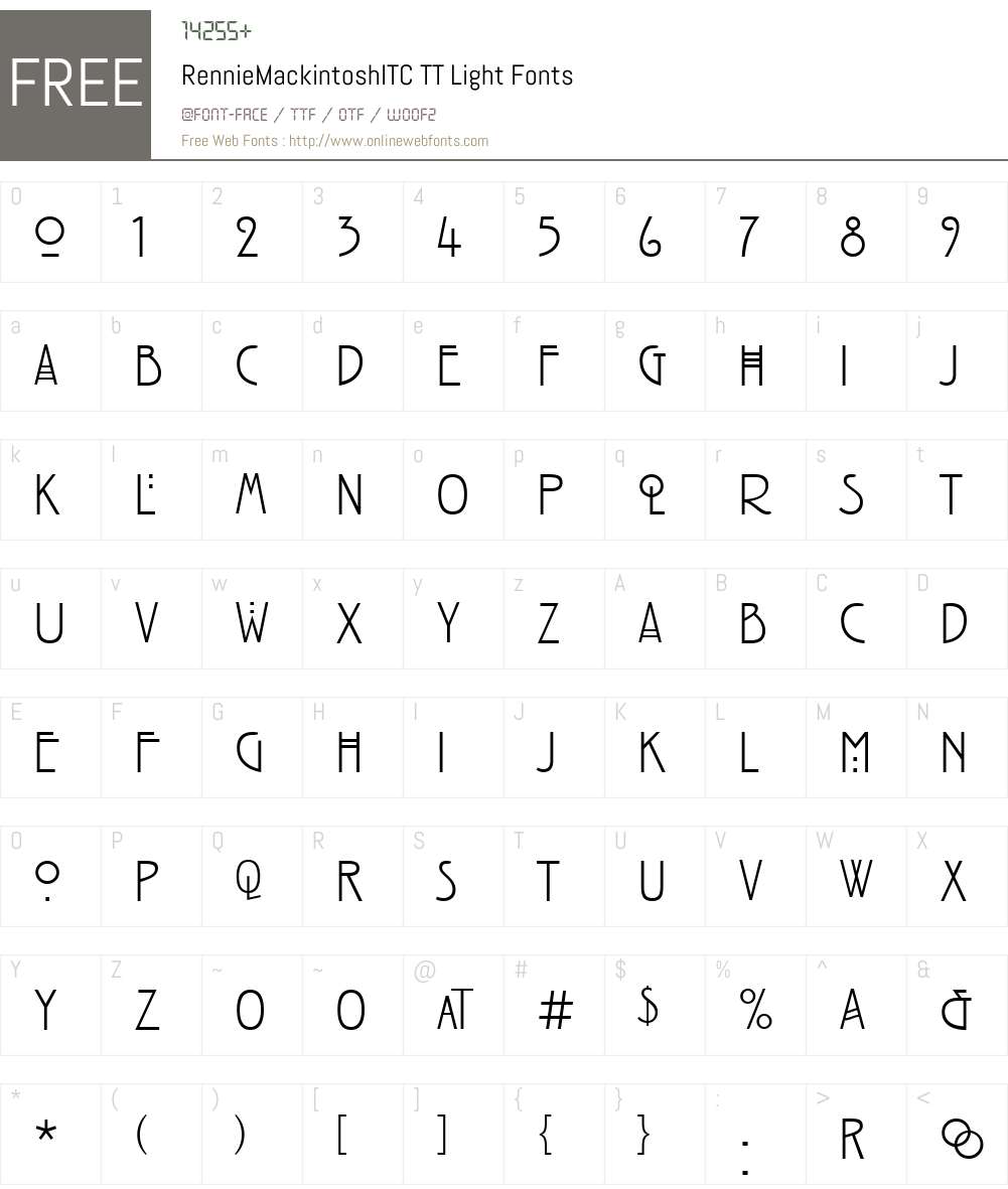 RennieMackintoshITC TT Font Screenshots