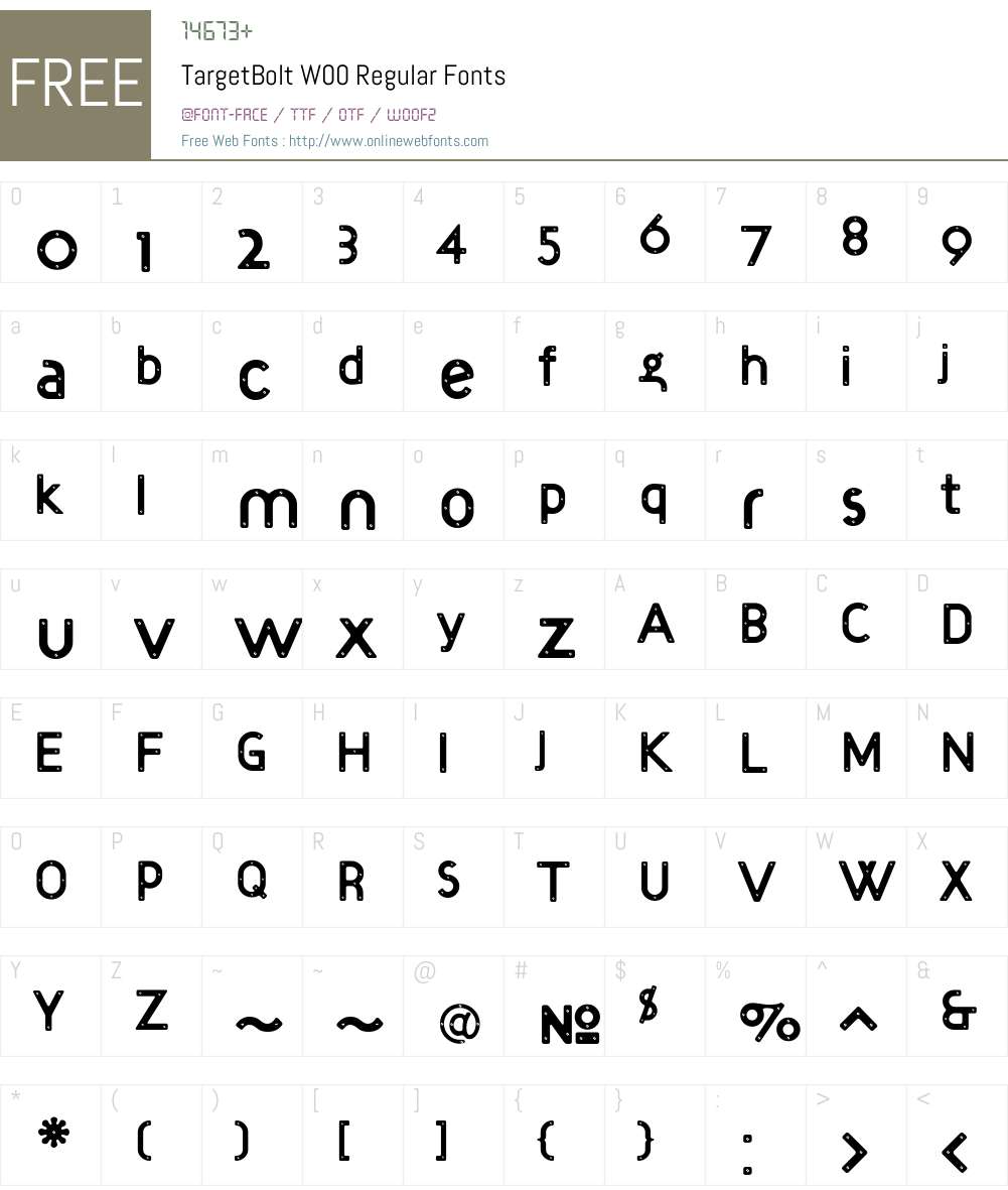 Target Font Screenshots