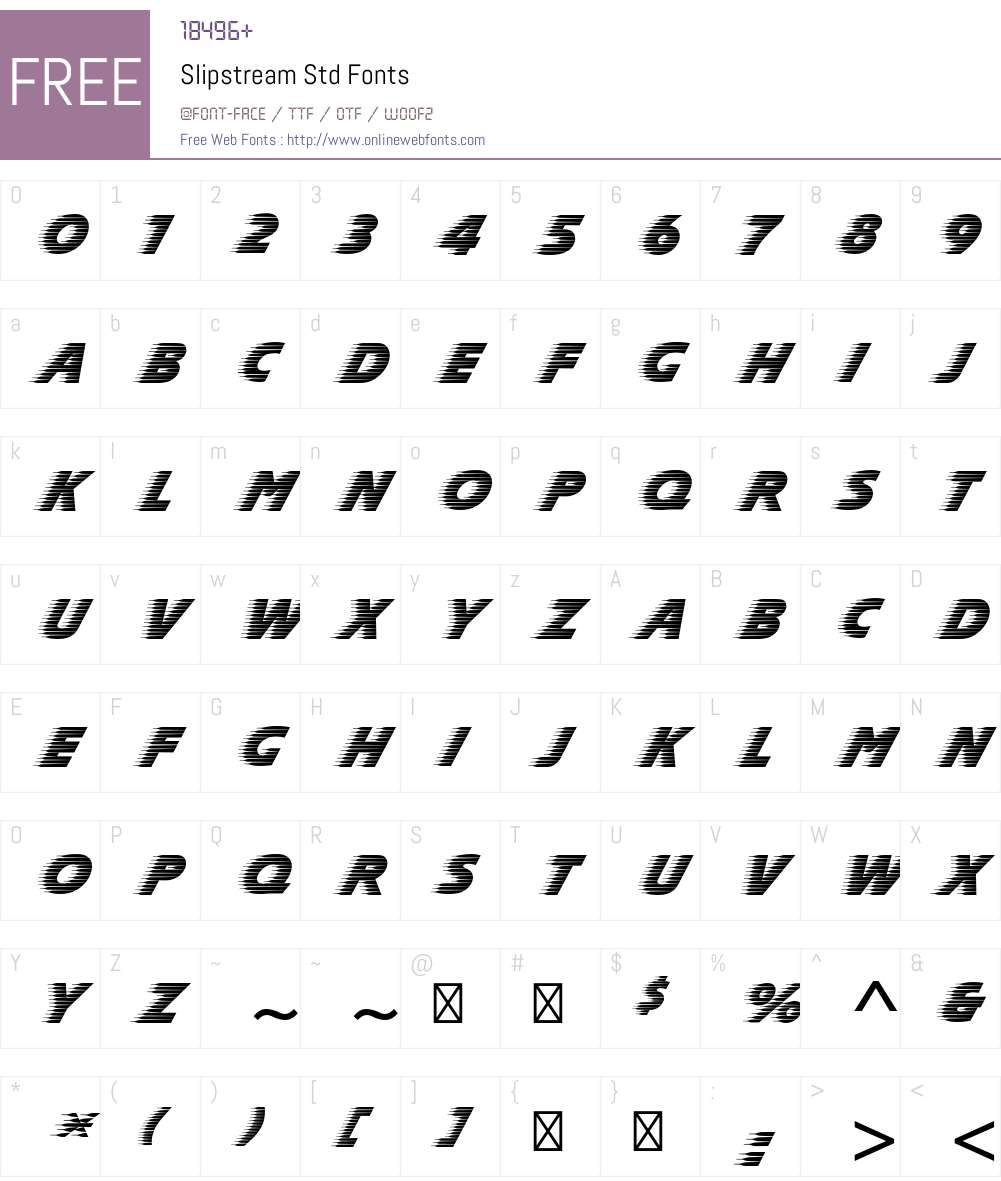 Slipstream Std Font Screenshots