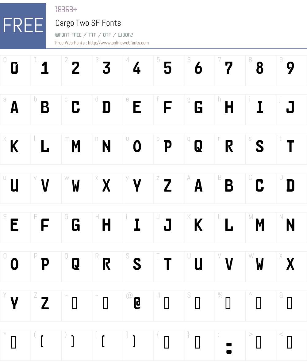 Cargo Two SF Font Screenshots