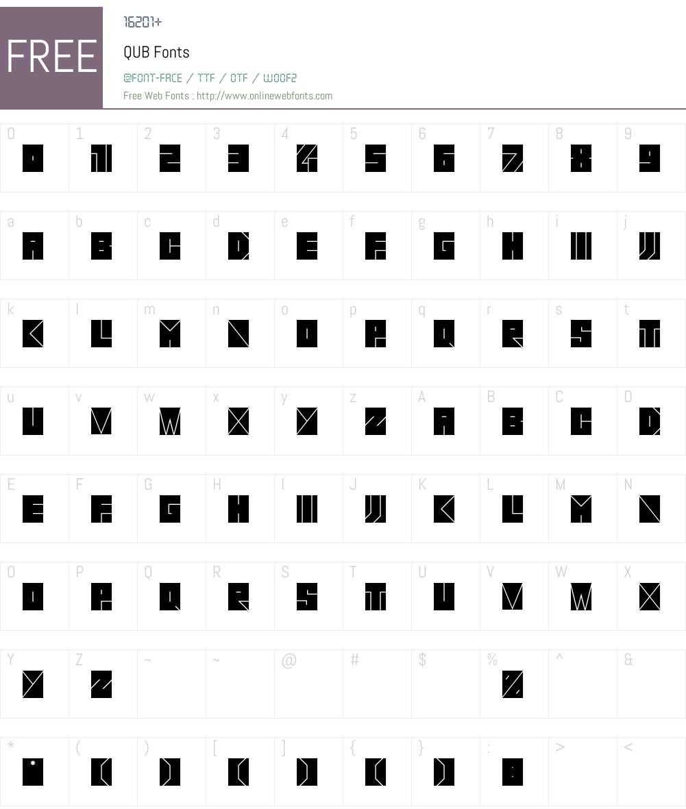 QUB Font Screenshots