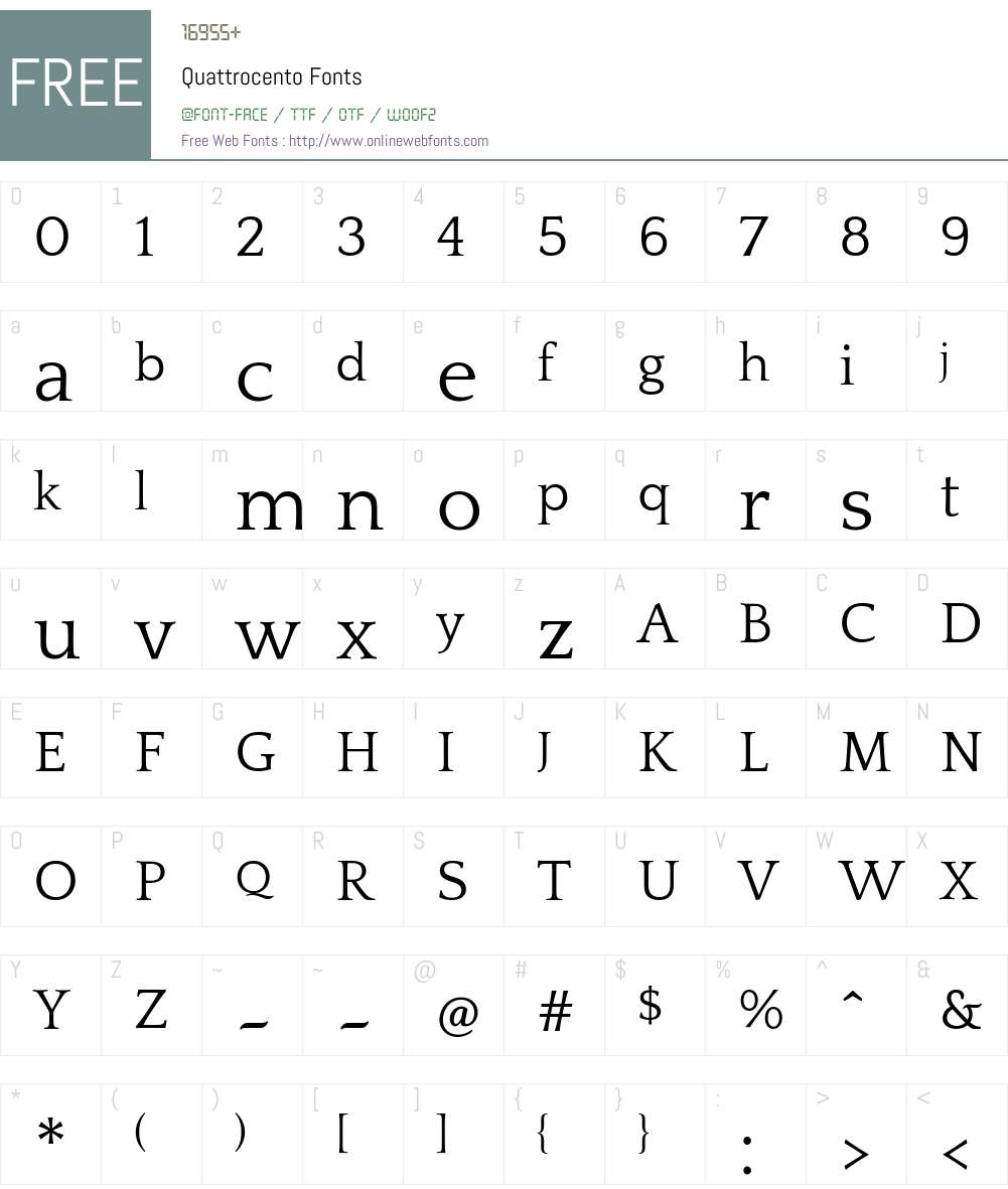 Quattrocento Font Screenshots