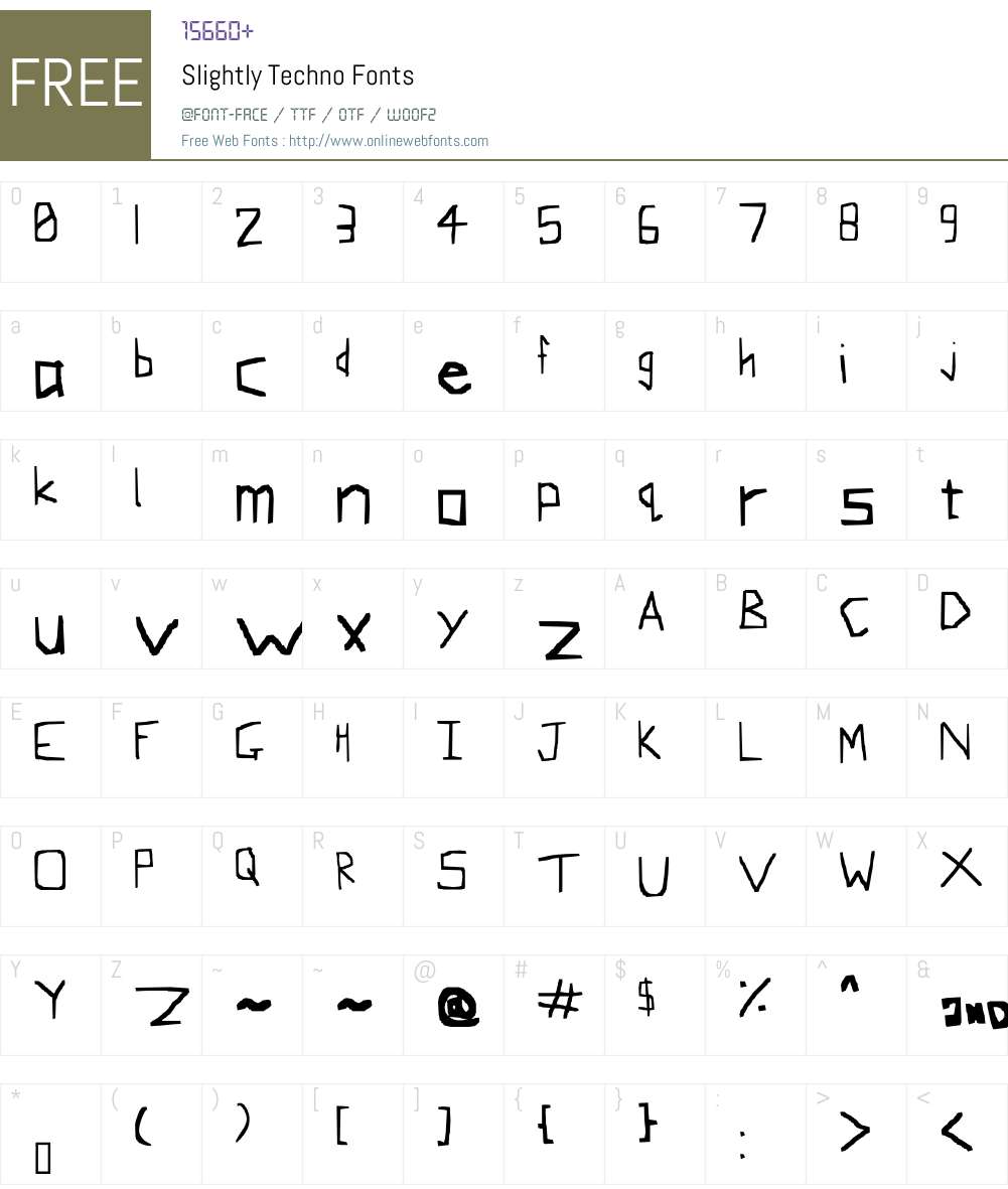 Slightly Techno Font Screenshots
