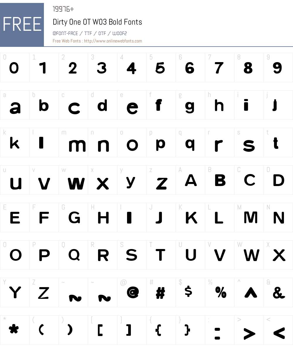 FF Dirty One Font Screenshots