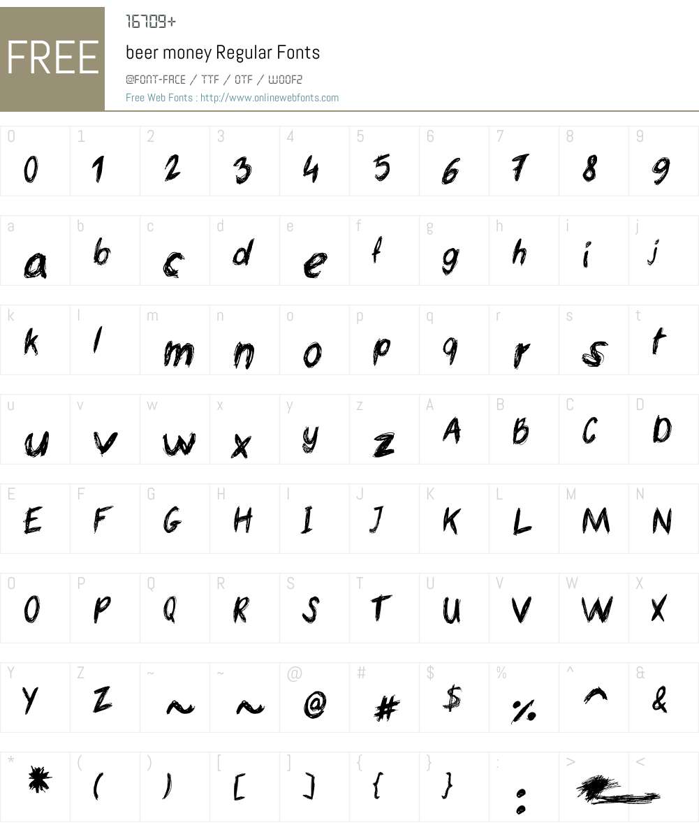 beer money Font Screenshots