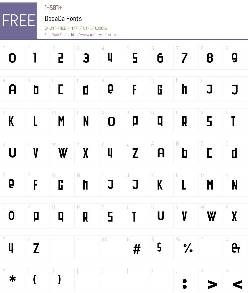 DadaDa Font Screenshots