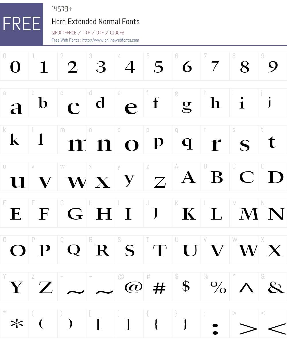 Horn Extended Font Screenshots