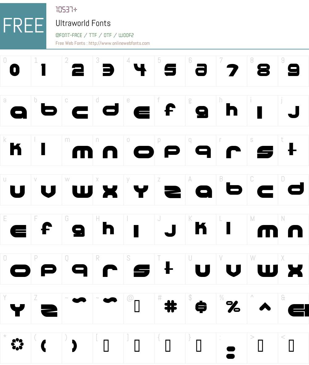Ultraworld Font Screenshots