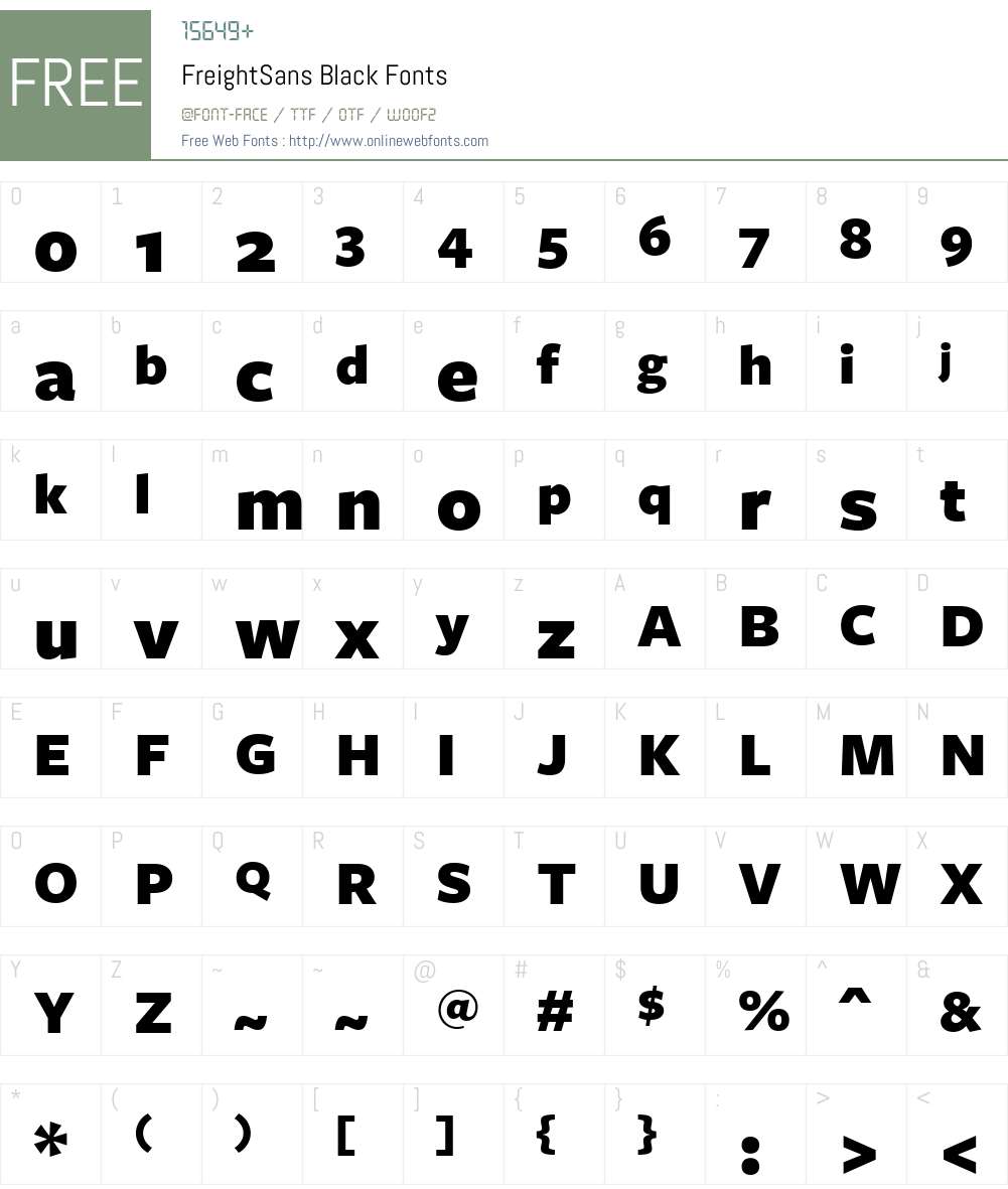 FreightSans Font Screenshots