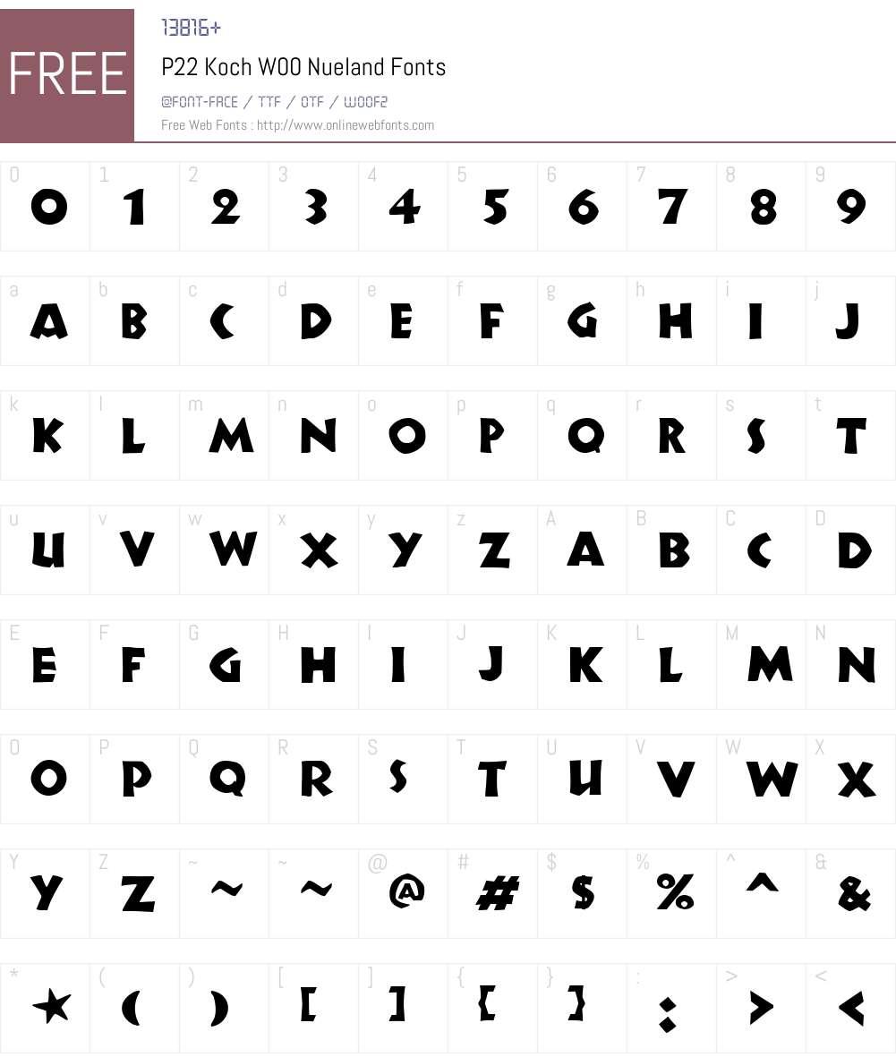 P22KochW00-Nueland Font Screenshots