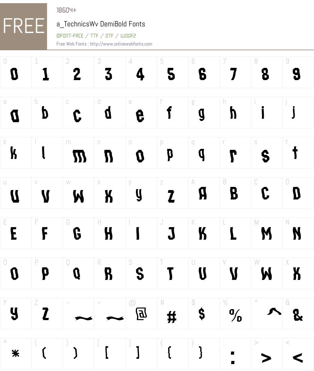 a_TechnicsWv Font Screenshots