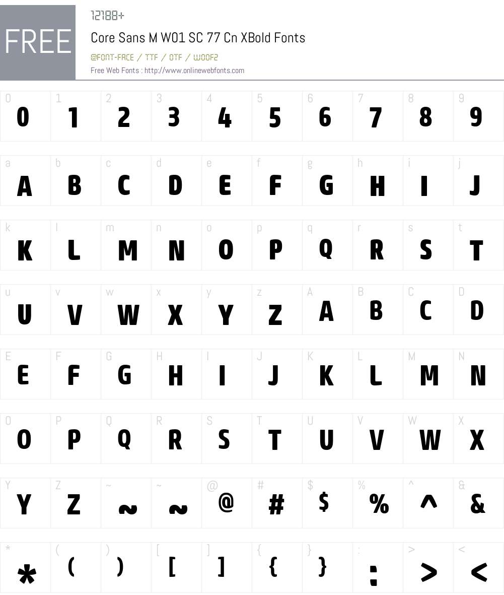 CoreSansMW01-SC77CnXBold Font Screenshots