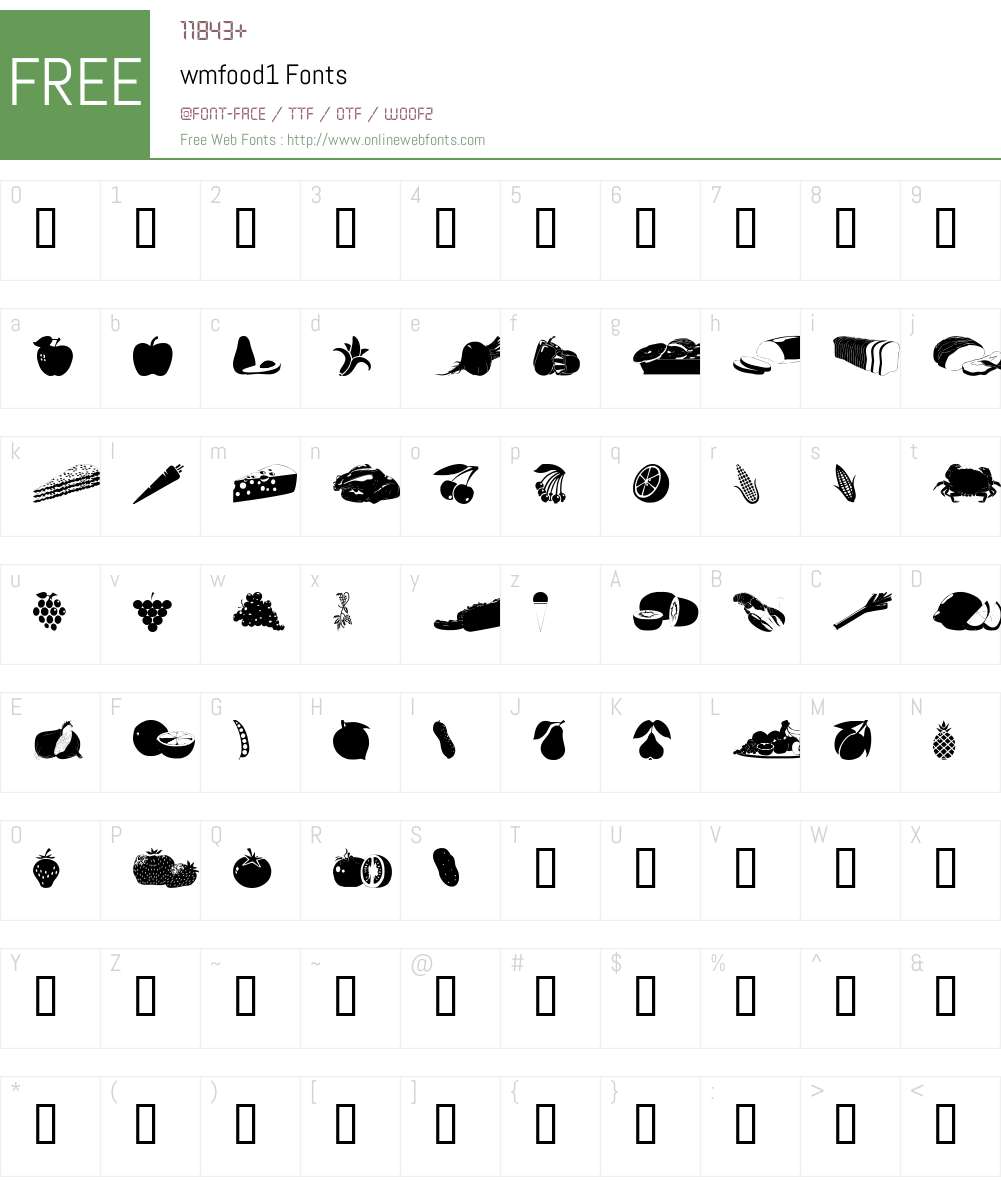 wmfood1 Font Screenshots