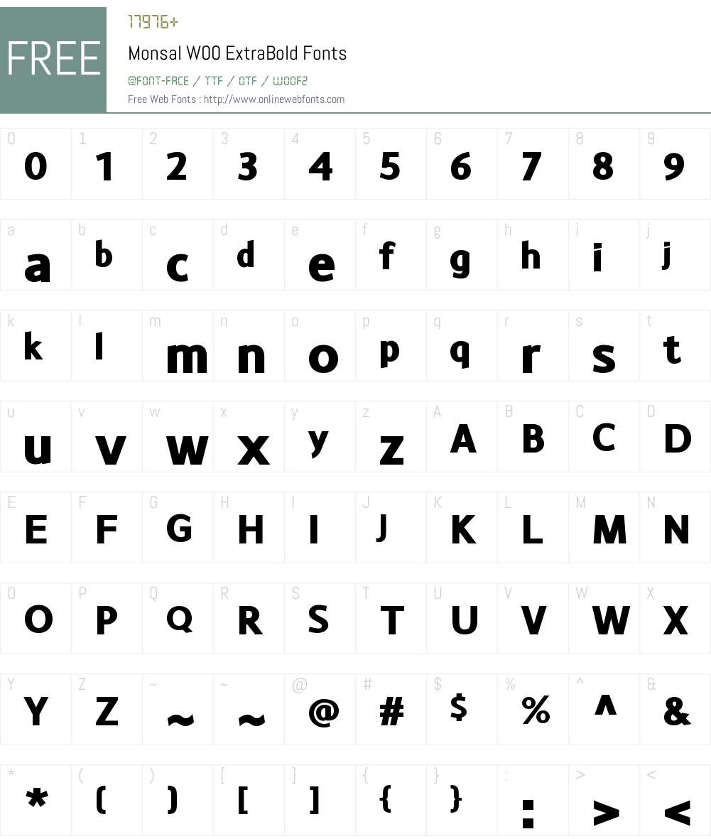MonsalW00-ExtraBold Font Screenshots