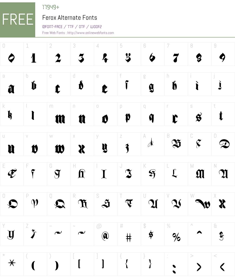 Ferox Font Screenshots
