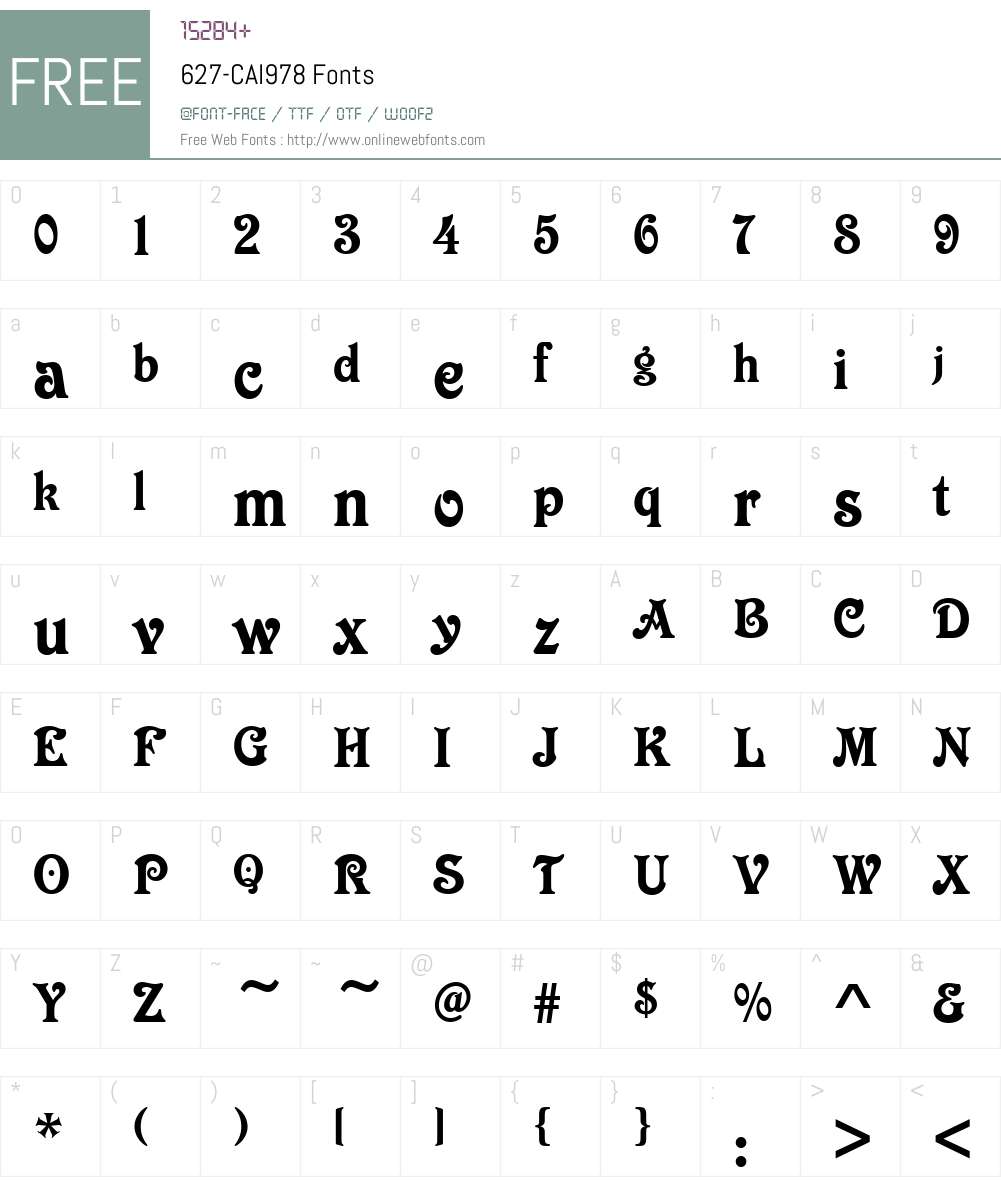 627-CAI978 Font Screenshots