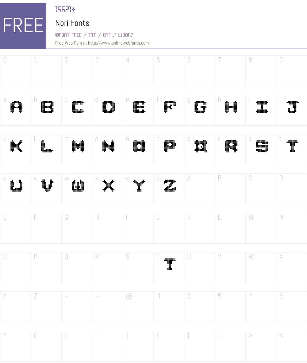 Nori Font Screenshots