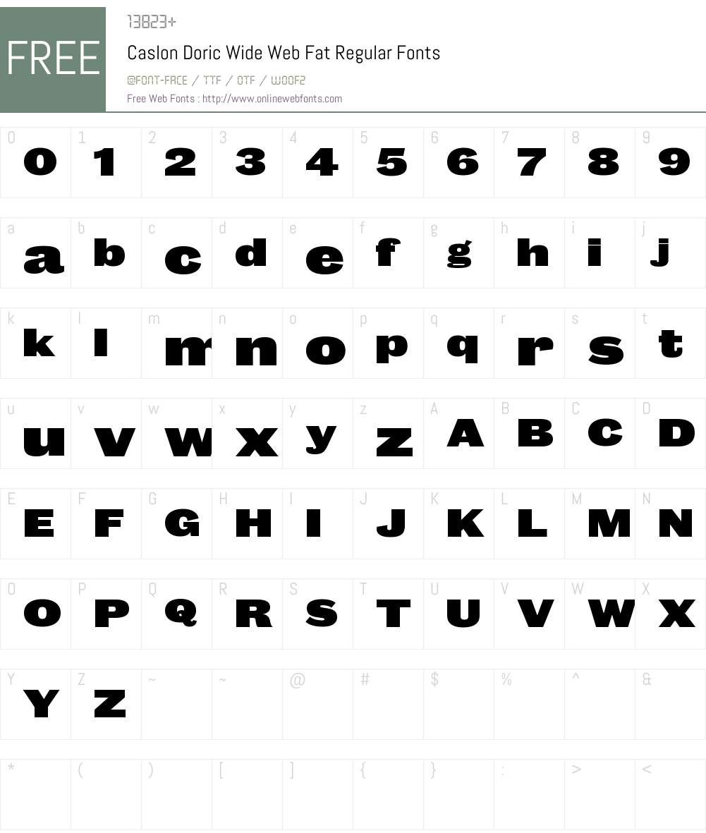 Caslon Doric Wide Web Fat Font Screenshots