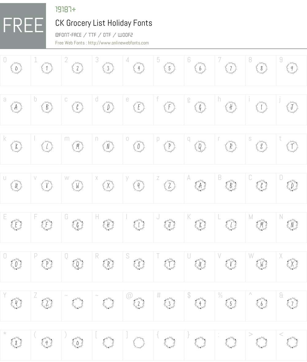 CK Grocery List Holiday Font Screenshots