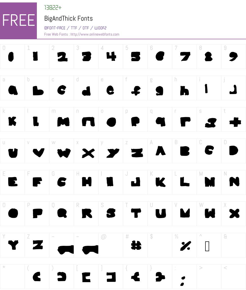 BigAndThick Font Screenshots