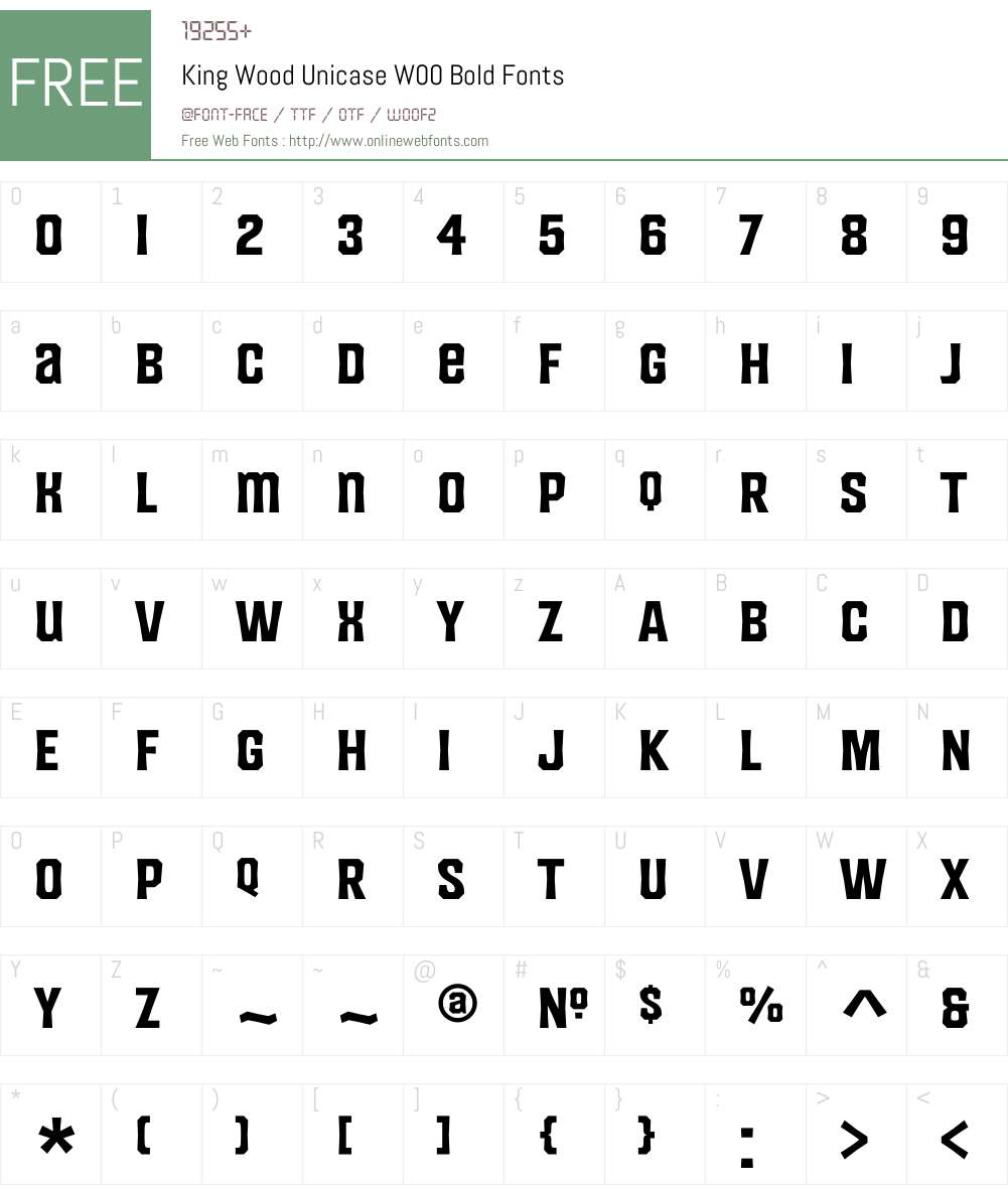 KingWoodUnicaseW00-Bold Font Screenshots