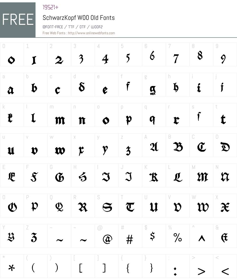 SchwarzKopf Font Screenshots