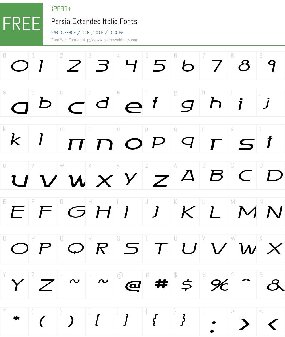 Persia Extended Font Screenshots