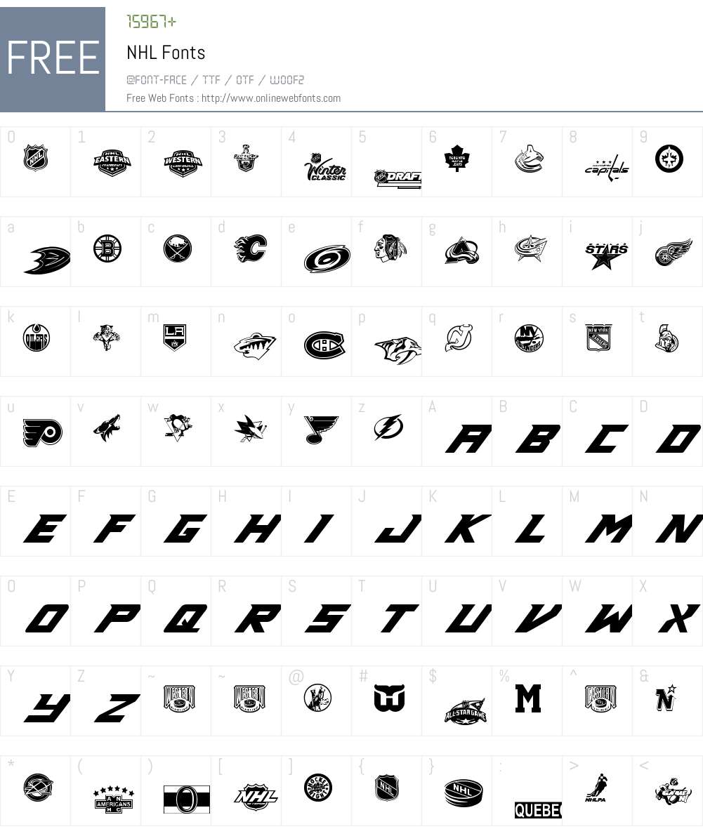 NHL Font Screenshots