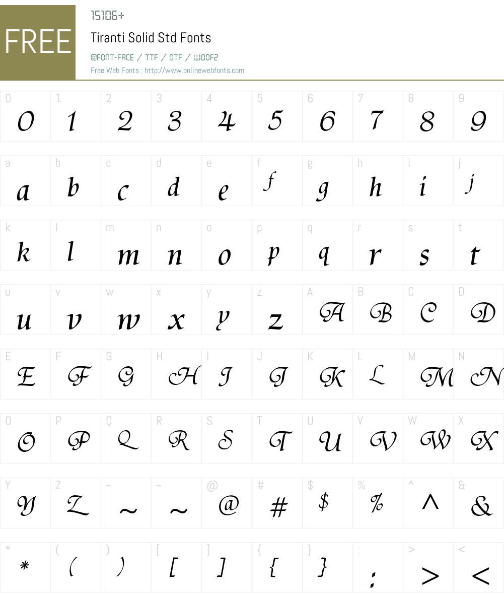Tiranti Solid Std Font Screenshots