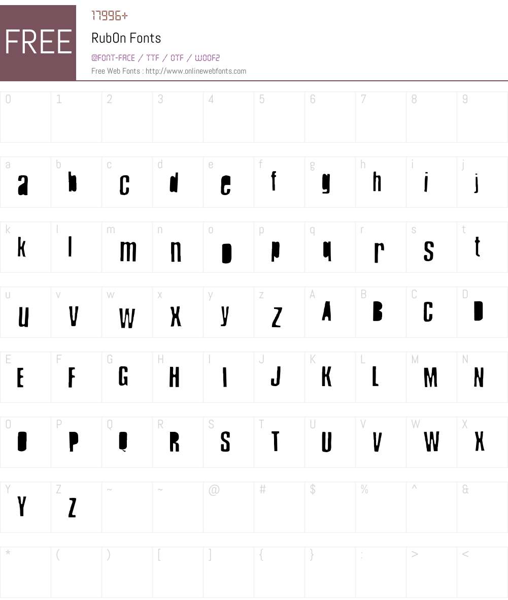 RubOn Font Screenshots