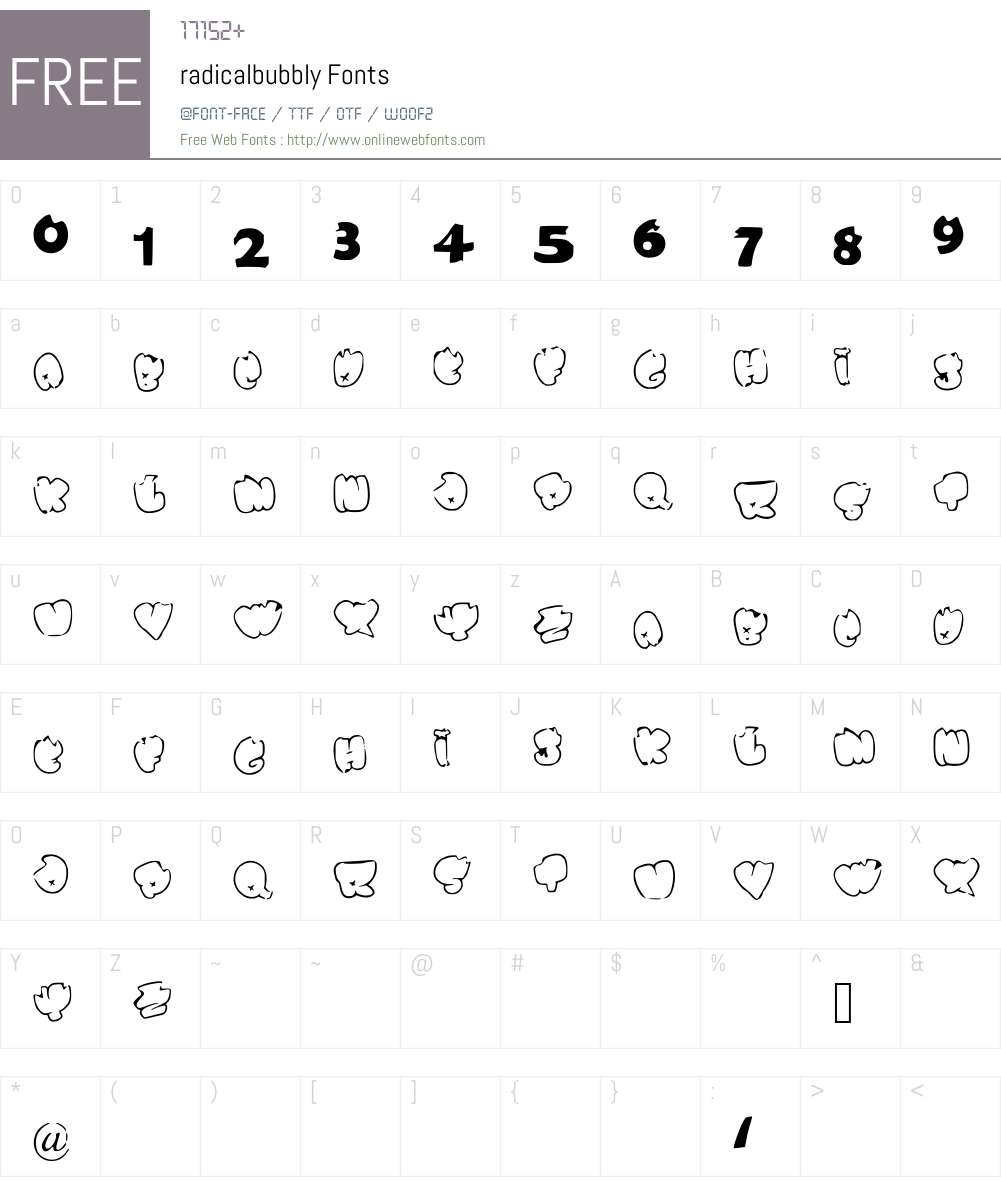radicalbubbly Font Screenshots