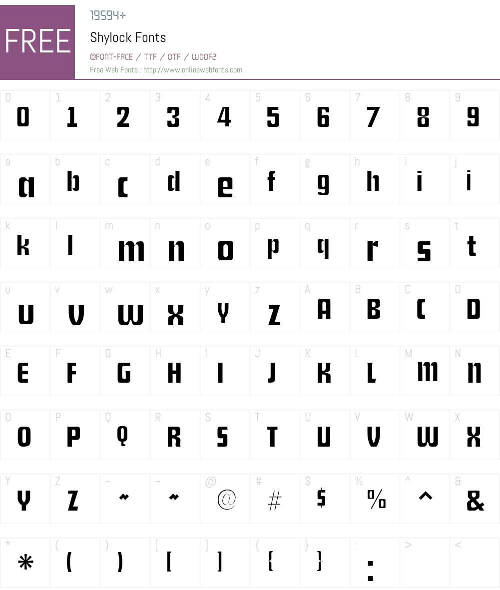 Shylock Font Screenshots