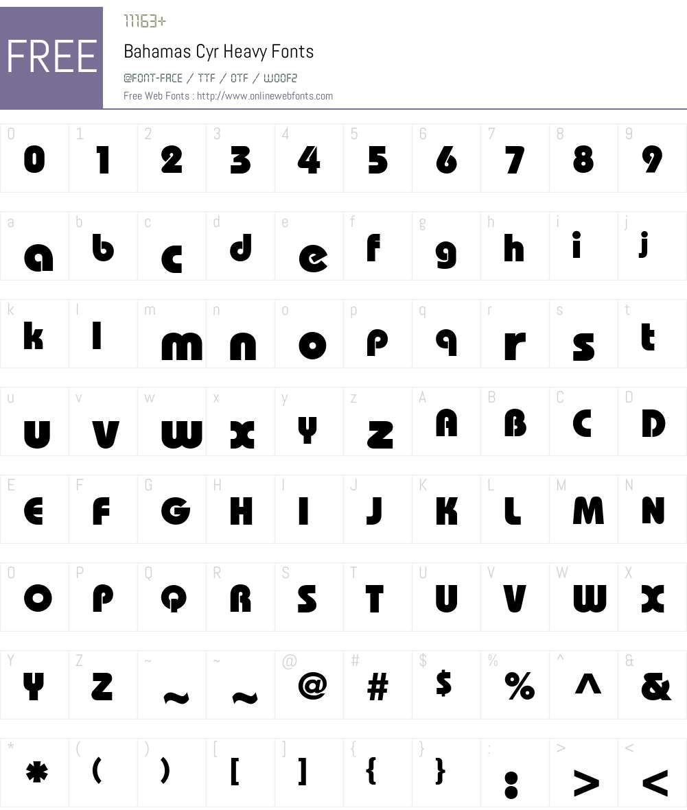 Bahamas Cyr Font Screenshots