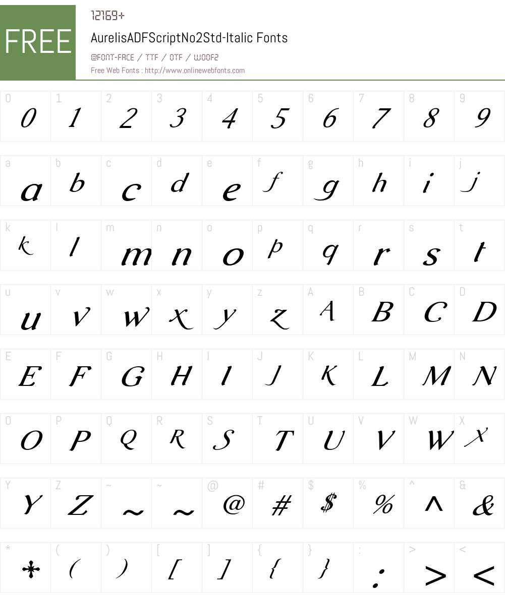 Aurelis ADF Script No2 Std Font Screenshots