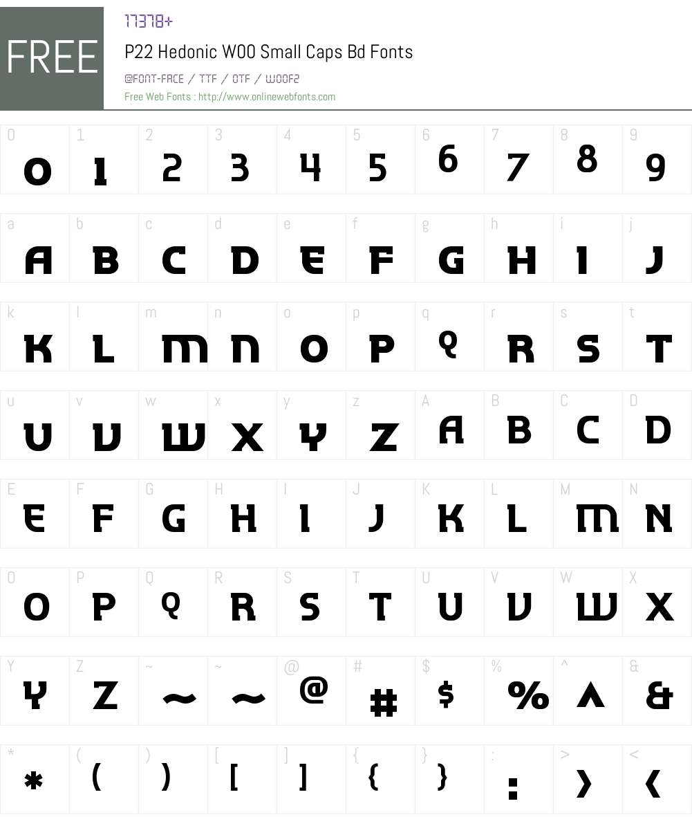 P22 Hedonic Font Screenshots