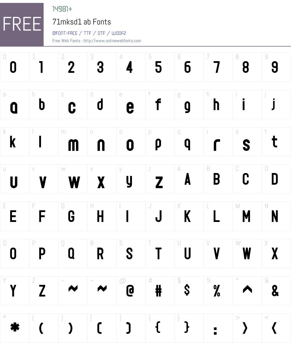 71mksd1 Font Screenshots