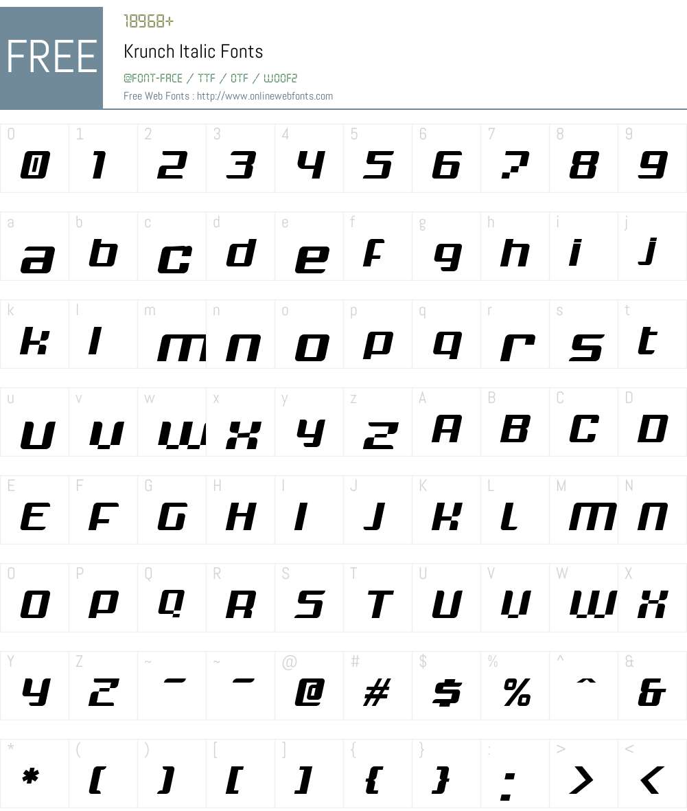 Krunch Font Screenshots