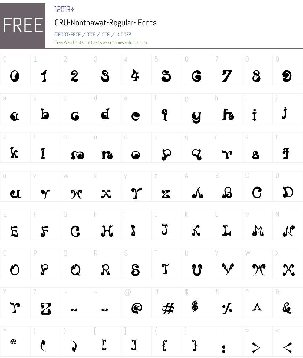 CRU-Nonthawat-Regular- Font Screenshots
