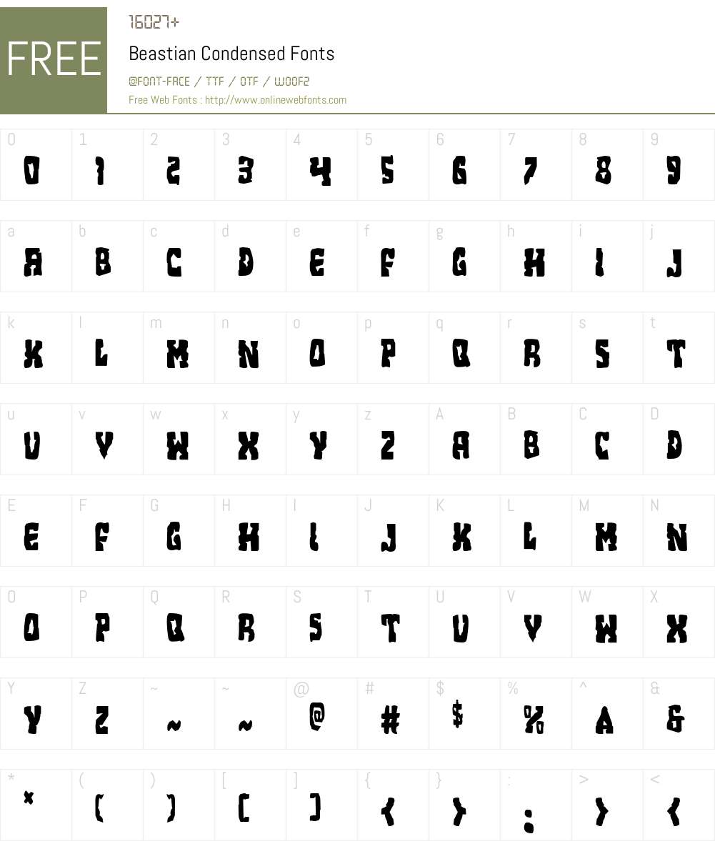 Beastian Condensed Font Screenshots