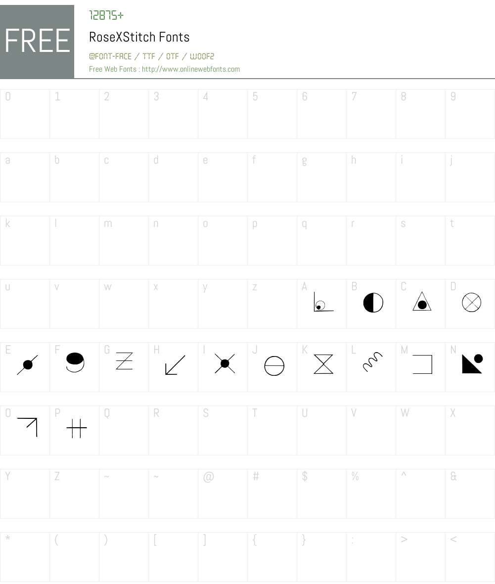 RoseXStitch Font Screenshots