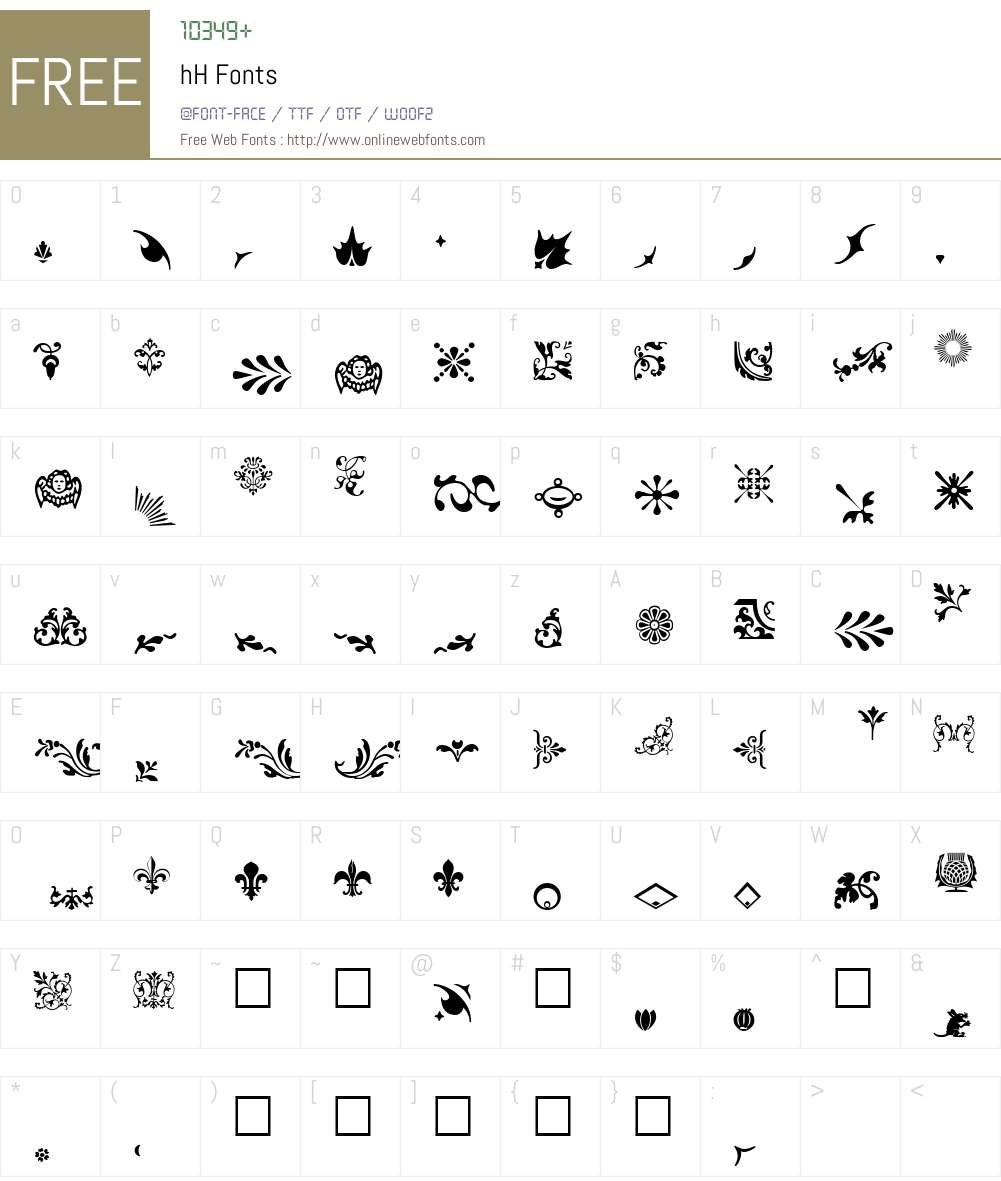 hH Font Screenshots
