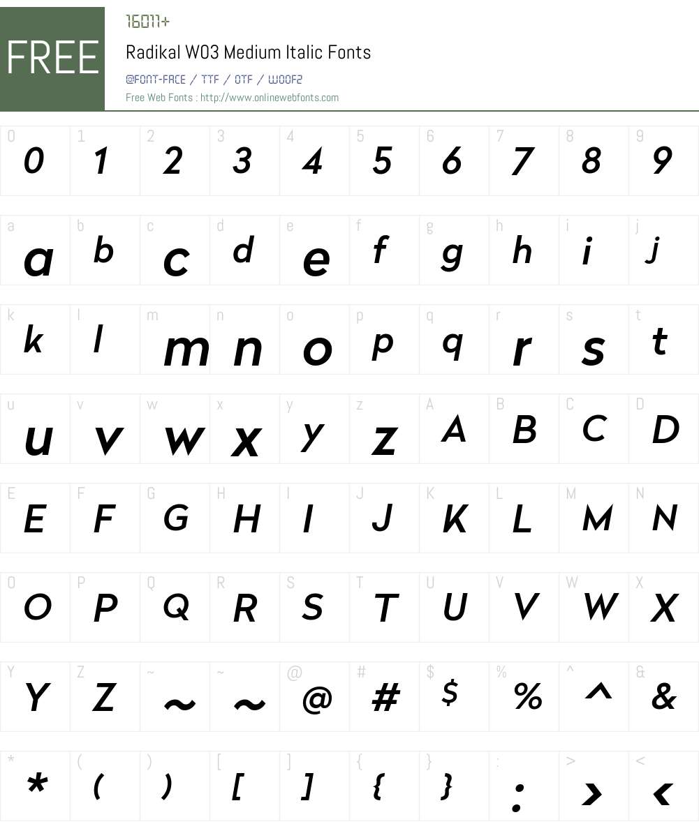 Radikal Font Screenshots