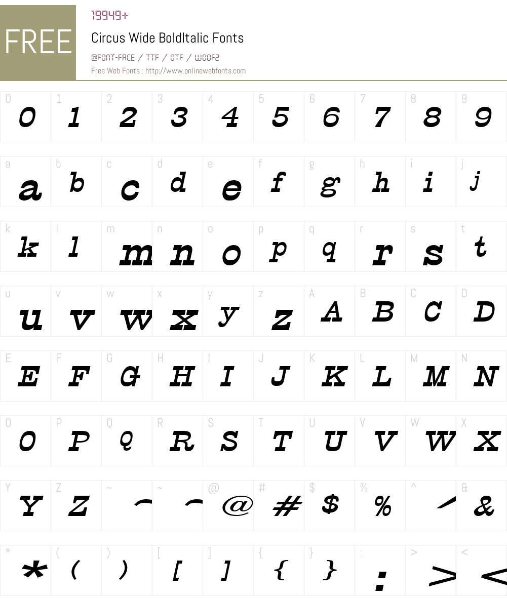 Circus Wide Font Screenshots