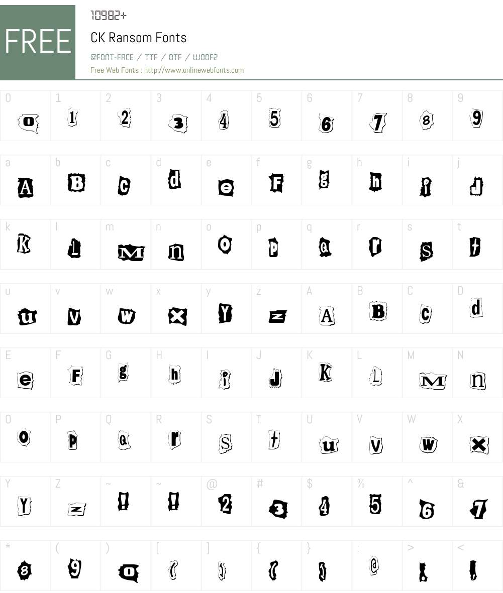 CK Ransom Font Screenshots