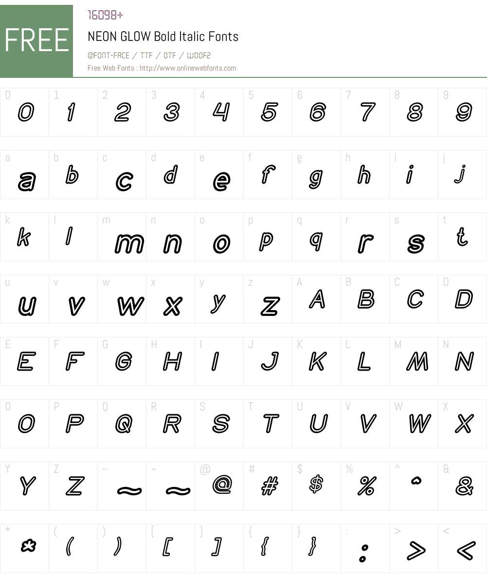 NEON GLOW Font Screenshots
