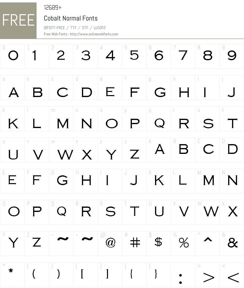 Cobalt Font Screenshots